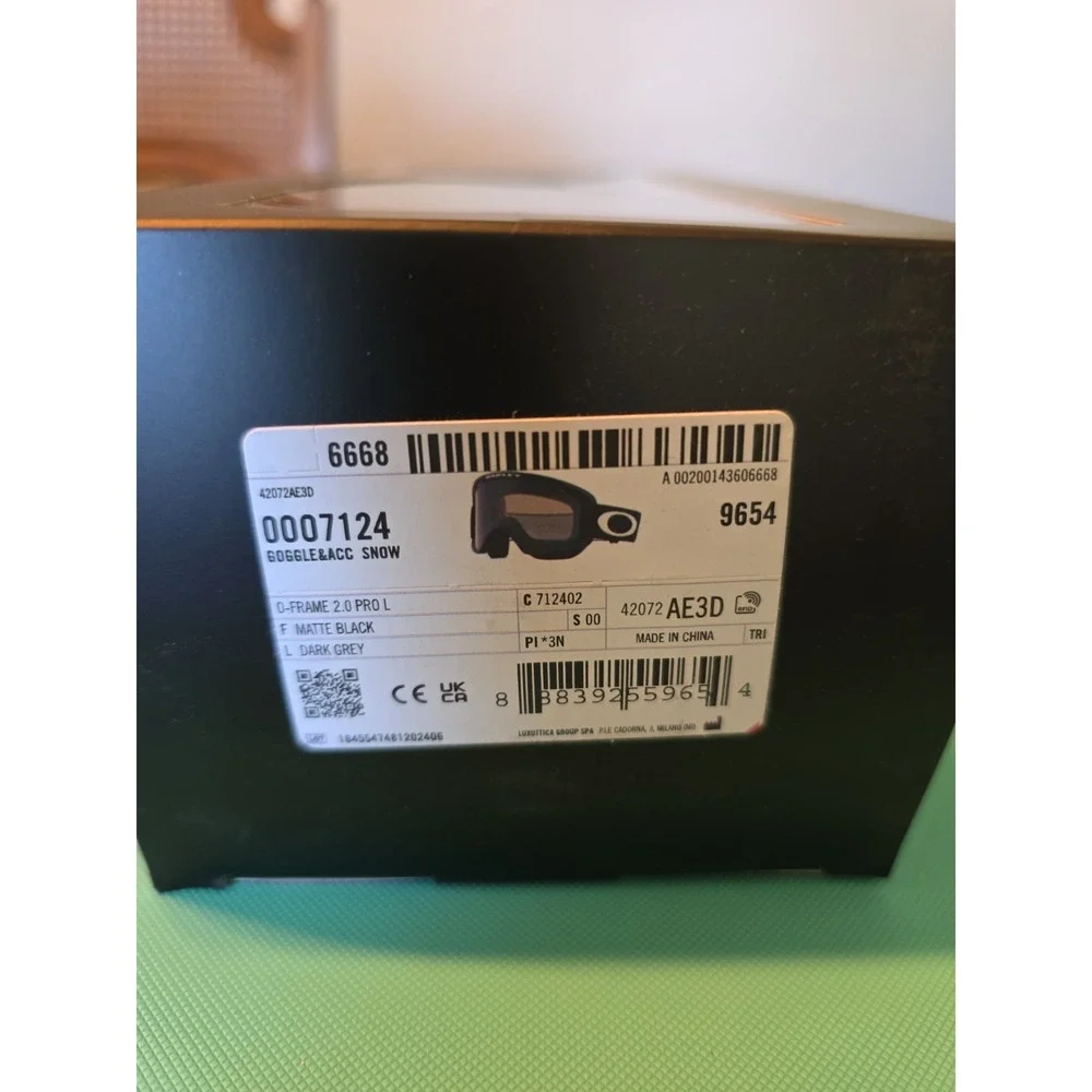 Oakley O-Frame 2.0 Pro L Matte Black Ski Goggles Dark Grey Lens